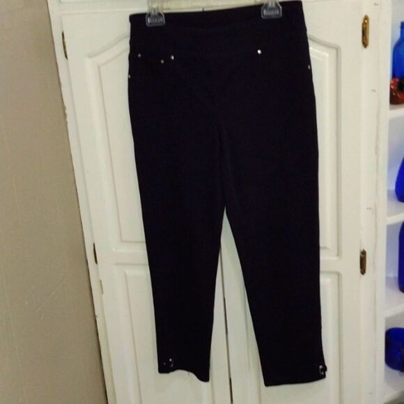 Ruby Rd. Black Stretch Dress ankle Pants women's Size 10 - Picture 5 of 8